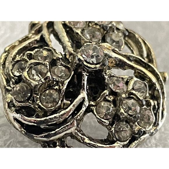 Vintage WMCA White Metal Casters Association White Rhinestone Brooch Pin - Picture 4 of 4